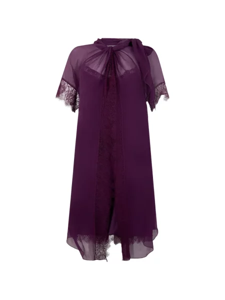 Rochie midi Alberta Ferretti de mătase violet