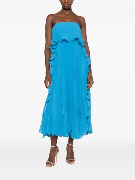 Rochie midi Simona Corsellini cu volane albastru