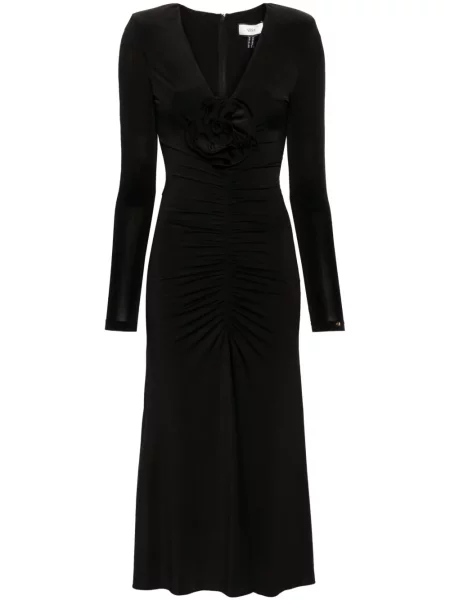 Rochie Nissa cu model floral negru
