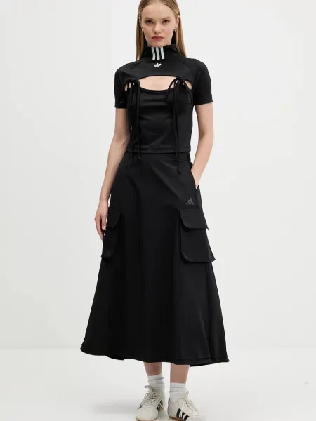 Спідниця adidas City Tech midi розкльошена чорний