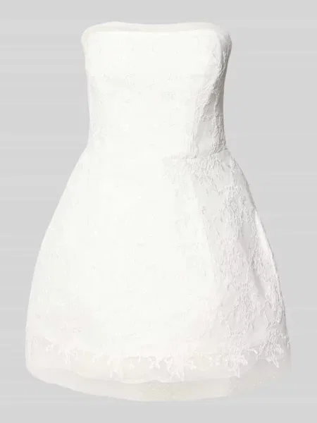 Sukienka koktajlowa w stylu off-shoulder Bardot biała