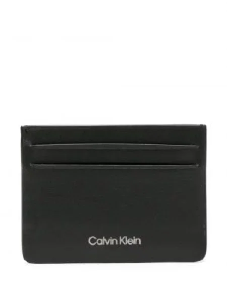 Portofel Calvin Klein din piele cu autograf negru