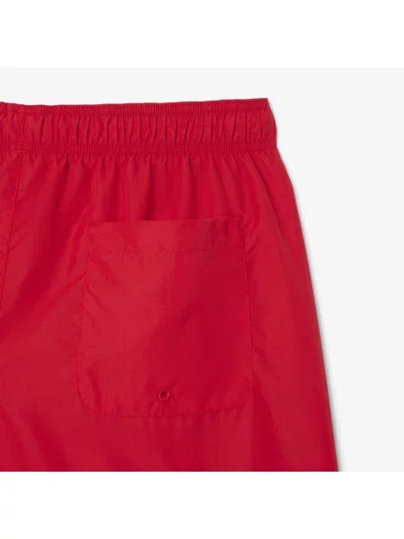 Lacoste Monochromatyczne Kąpielówki Średniej Długości czerwony
