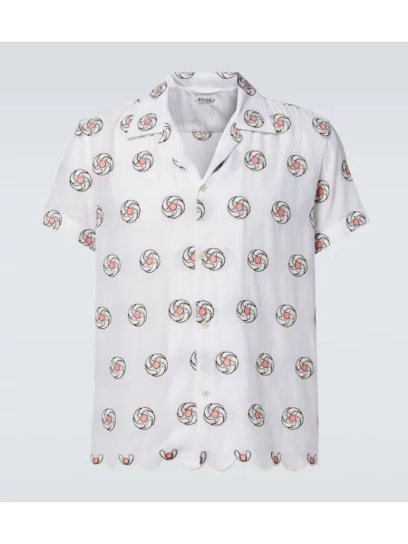 Srajca Bode s cvetličnim vzorcem bela