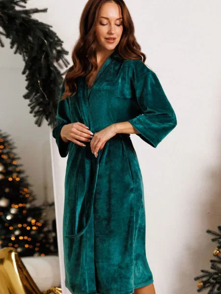 Велюровый халат Libertine зеленый
