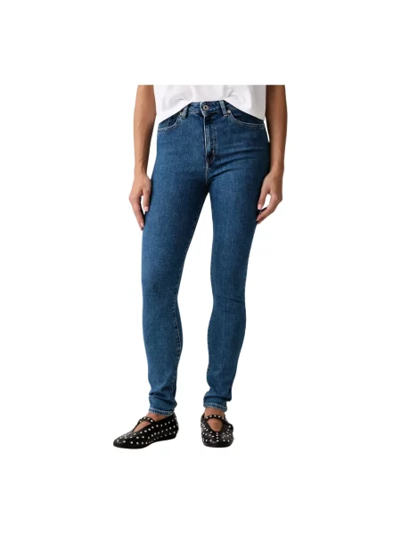 Skinny jeansy skinny Karl Lagerfeld niebieskie