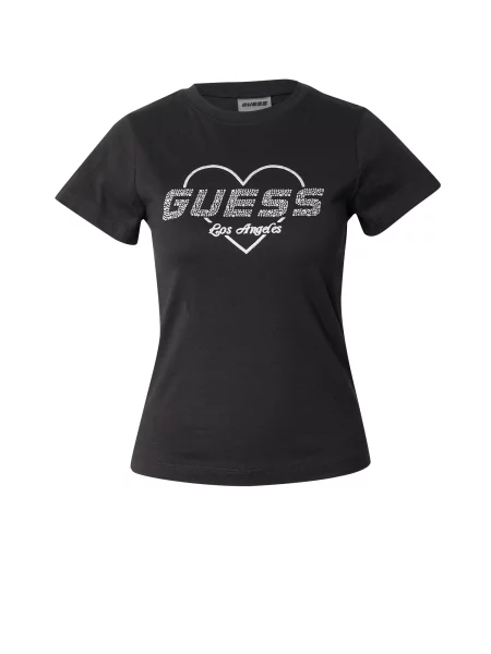GUESS Majica NARCISO svijetlosiva crna