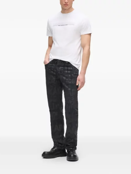 Raštuotos džinsai Karl Lagerfeld Jeans juoda