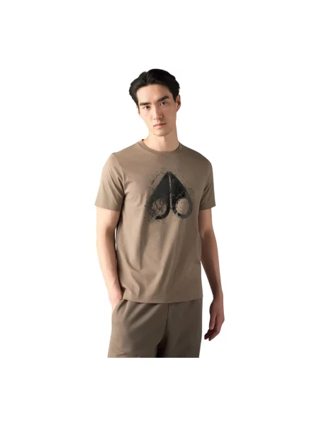 Koszulka Moose Knuckles z logo brązowa