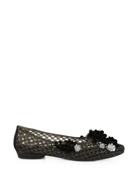 Balerini Heavenly Jelly cu model floral cu aplicații negru