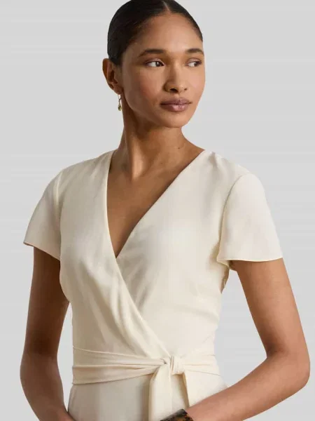 Sukienka do kolan w stylu kopertowym Lauren Ralph Lauren