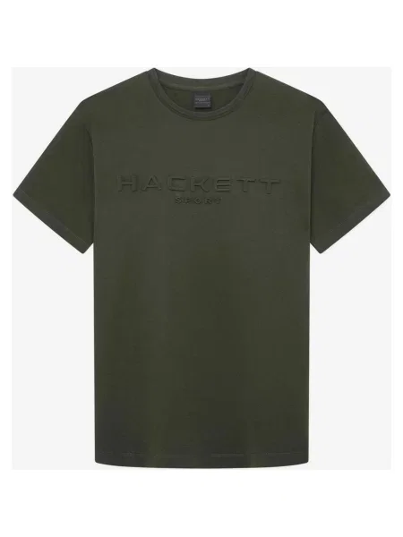 Koszulka rowerowa Hackett Embossed krótki rękaw khaki S zielony