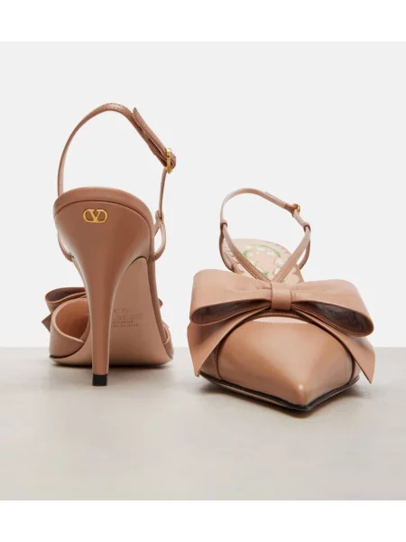 Pantofi cu toc Valentino Garavani din piele slingback roz