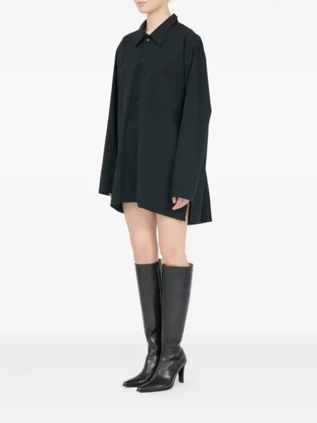 Дълго костюм рокля тип риза Mm6 Maison Margiela черно