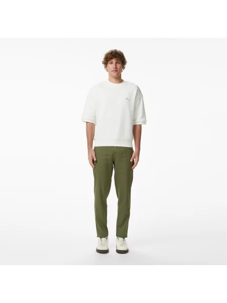 Lacoste Spodnie Chino Tapered Fit Khaki zielony