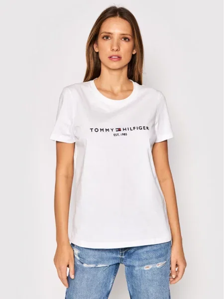 Tommy Hilfiger Marškinėliai Heritage C-Nk balta