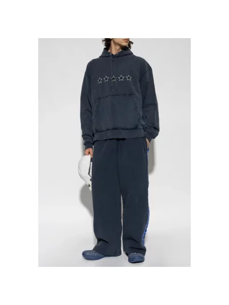 Bluza z kapturem Balenciaga ze sznurkiem niebieska