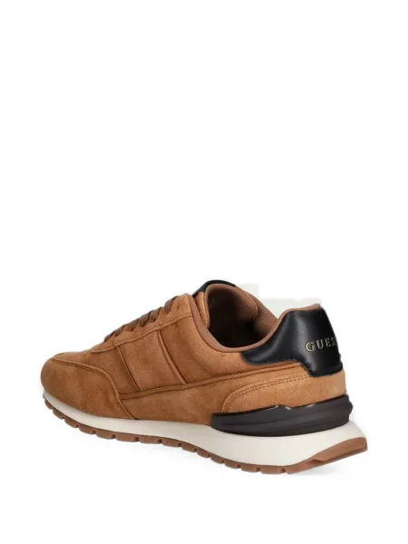 Sneakerși Guess cu autograf maro