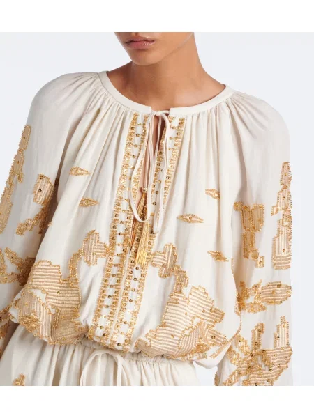 Rochie maxi Jacques Wei cu mărgele alb
