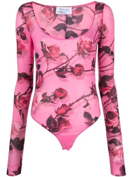 Body Blumarine cu model floral cu imagine roz