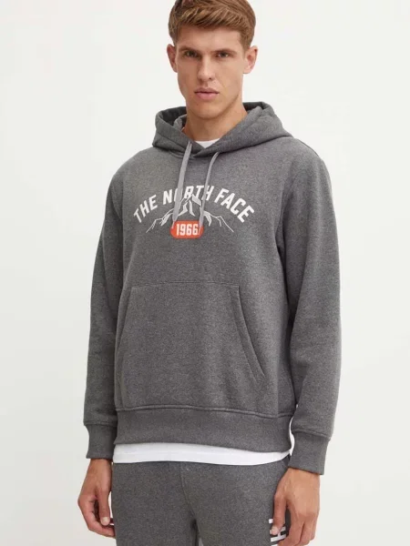 Μπλούζα The North Face Hoodie Varsity Graphic με κουκούλα γκρι