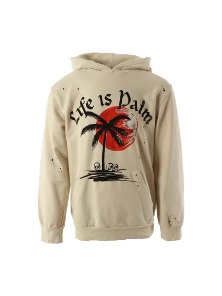 Bluza z kapturem Palm Angels z kapturem beżowa