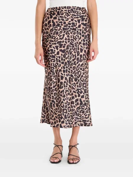 Fustă midi Guess cu imagine cu model leopard