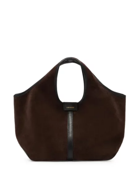 Geantă shopper Soeur din piele de căprioară maro