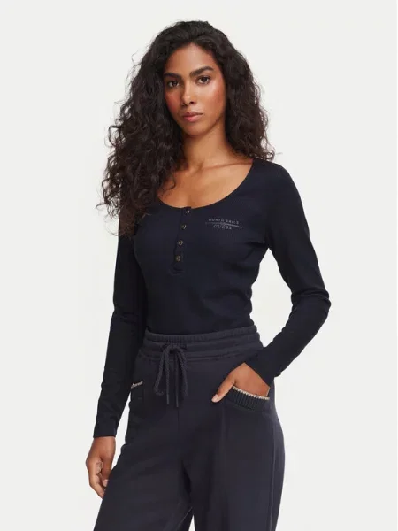 Guess majica dugih rukava za žene s viskozom X NORTH SAILS plava
