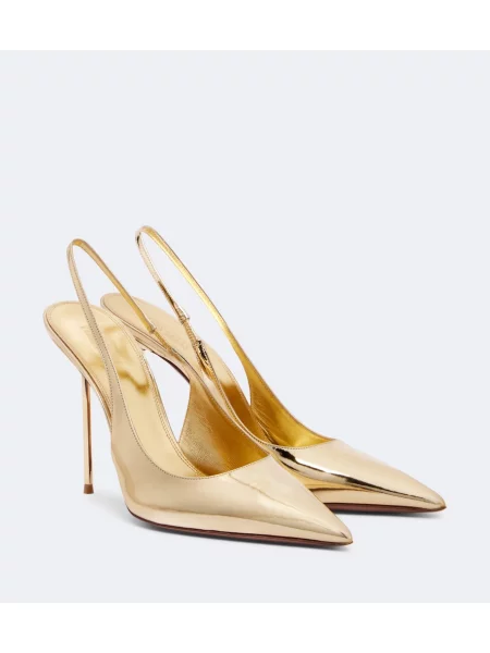 Pantofi cu toc Paris Texas din piele slingback