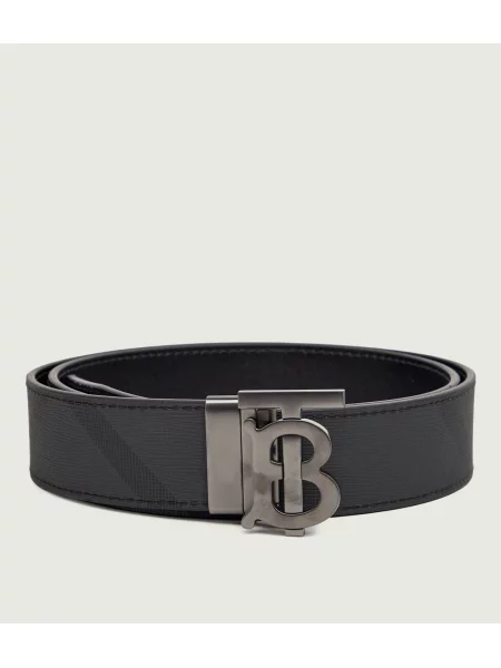 Burberry Curea cu două fețe Check negru