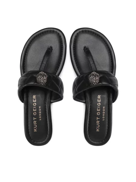 Kurt Geiger London japonki skórzane Kensington T-Bar czarne