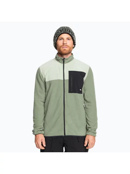 Мъжки суитшърт Quiksilver Aker Full Zip Fleece sea spray зелено