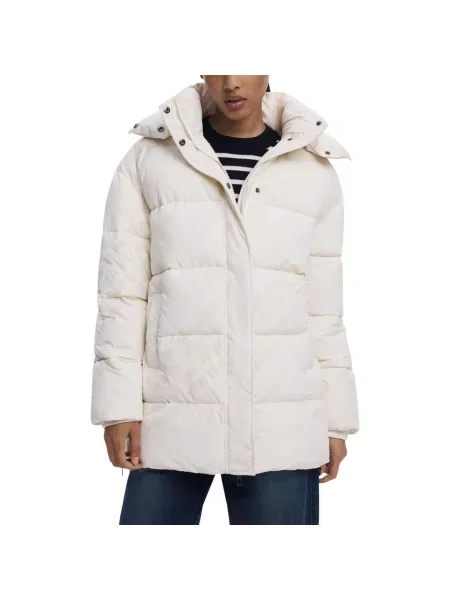 Kabát Desigual Padded Cadera Flock Coat White XS bílý