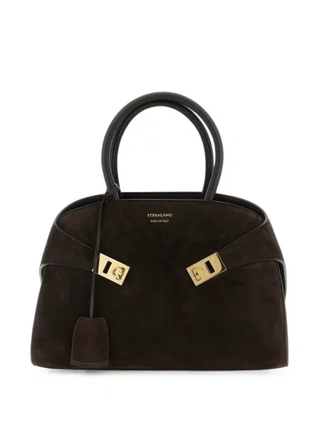 Zomšinė shopper rankinė Ferragamo ruda