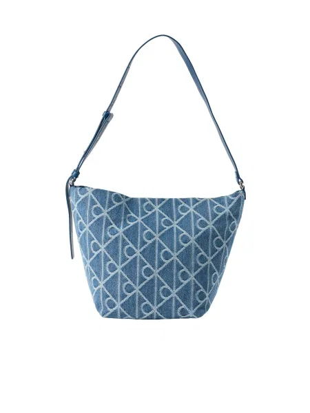 Calvin Klein Geantă de umăr denim / alb albastru