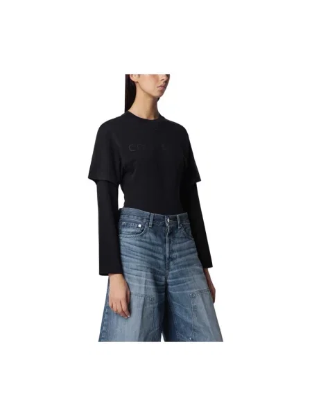 Top Courreges z nadrukiem czarny