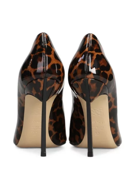 Pantofi cu toc Casadei din piele cu imagine cu model leopard maro