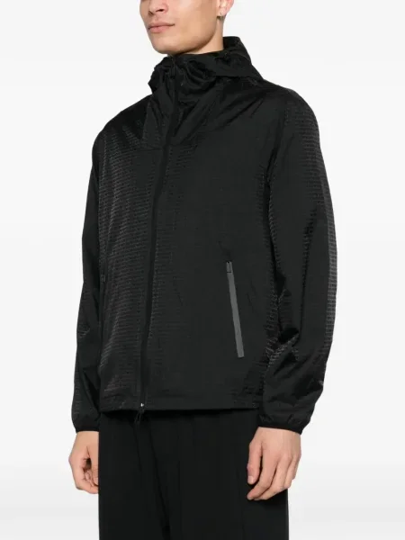 Geacă Emporio Armani cu glugă negru