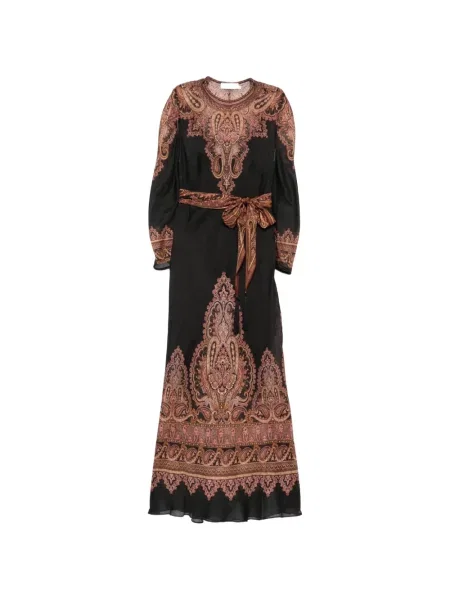 Rochie maxi Zimmermann cu imagine cu model paisley negru