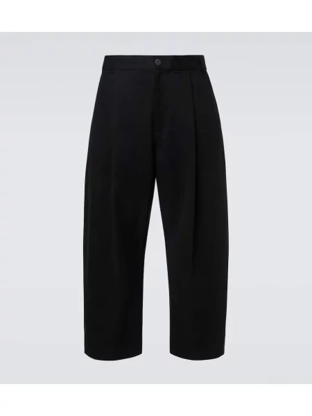 Pantaloni Studio Nicholson din țesătură twill negru
