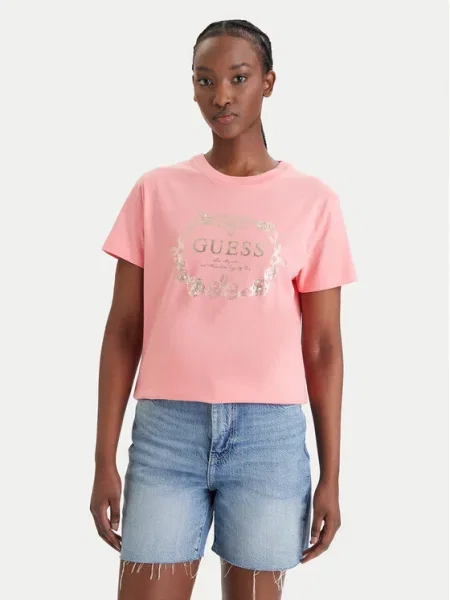 Tricou mânecă lungă Guess roz
