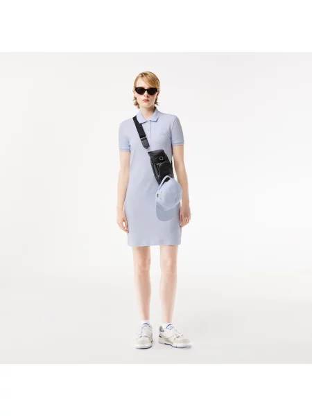 Lacoste Sukienka Polo Z Elastycznej Bawełny Piki niebieski
