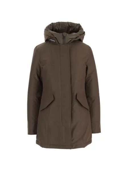 Palton Woolrich cu glugă maro