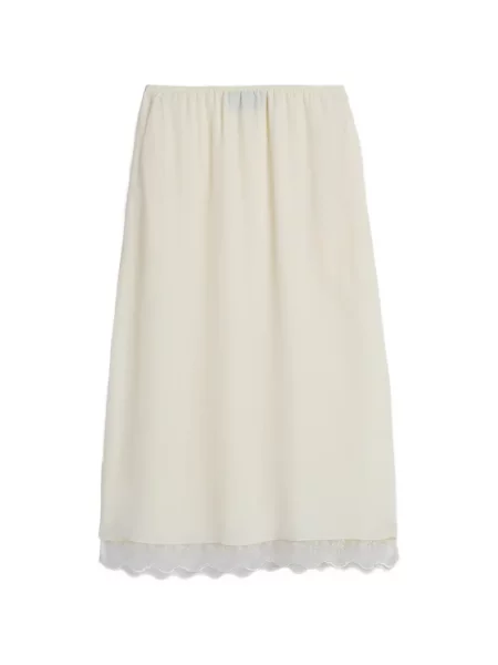 Fustă midi Simone Rocha din dantelă alb