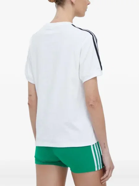 Prugasta satenska majica s kapuljačom Adidas crna