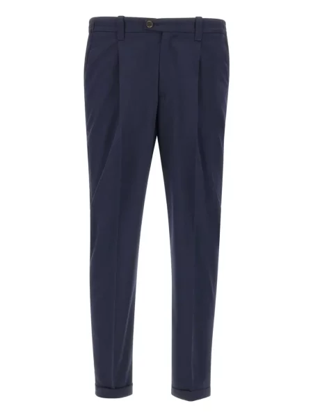 Plisované kalhoty Devore modré