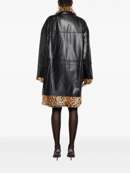 Palton Martine Rose din piele negru