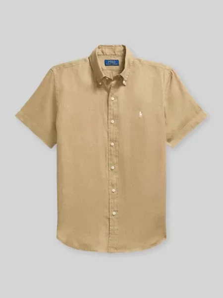 Koszula z lnu o kroju regular fit z kołnierzykiem typu button down Polo Ralph Lauren