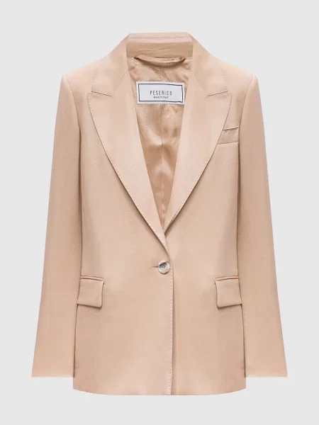 Жакет з вовною з ланцюжком моніль Peserico бежевий